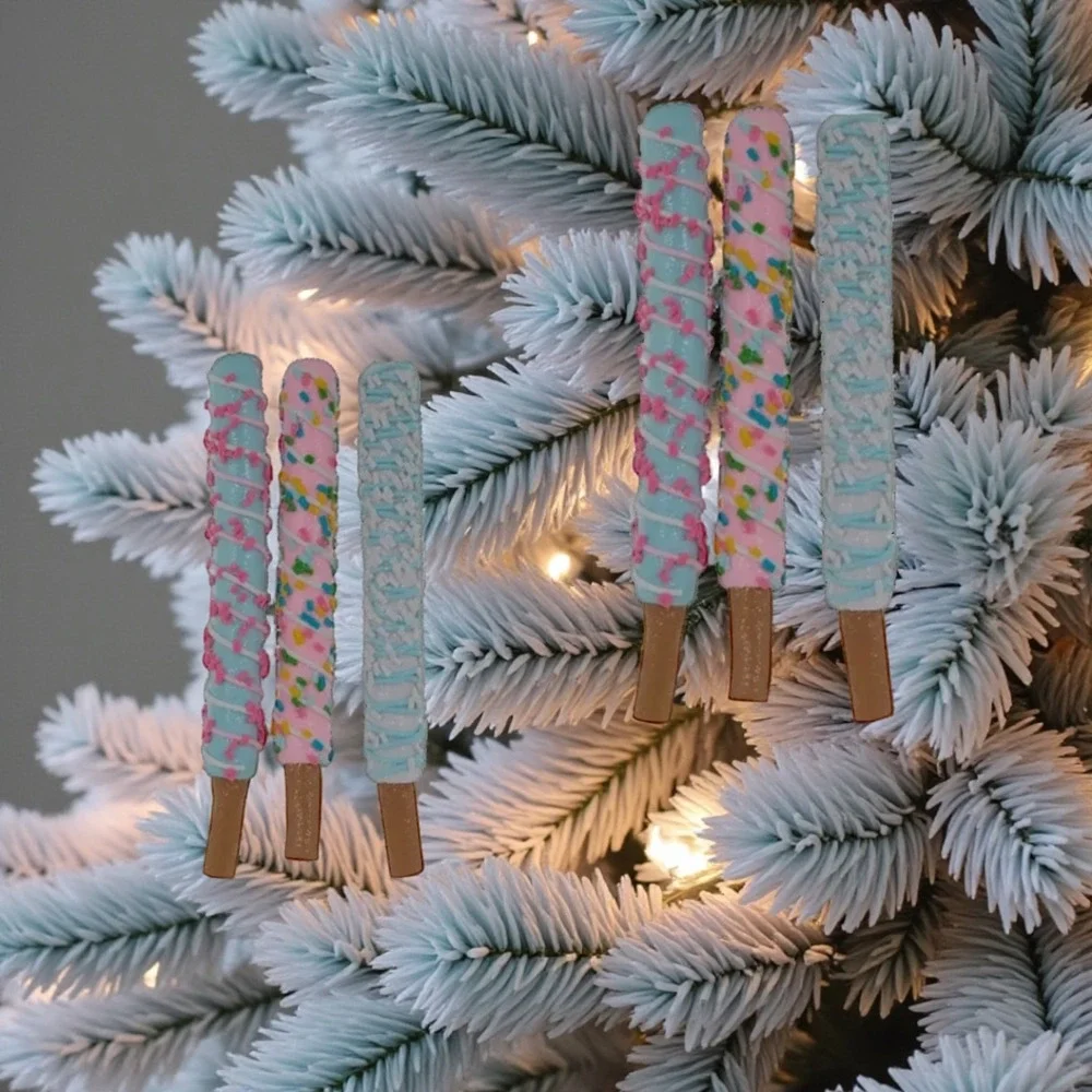 Iced Pretzel Lollipops‎ 6 Christmas Tree Ornament- 6 in